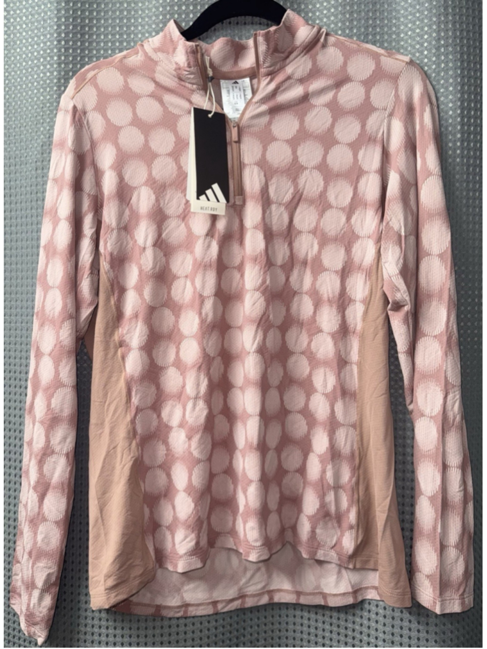 Adidas Women’s Golf Print Quarter Zip Mock Neck Long Sleeve Medium UPF 50 NWT